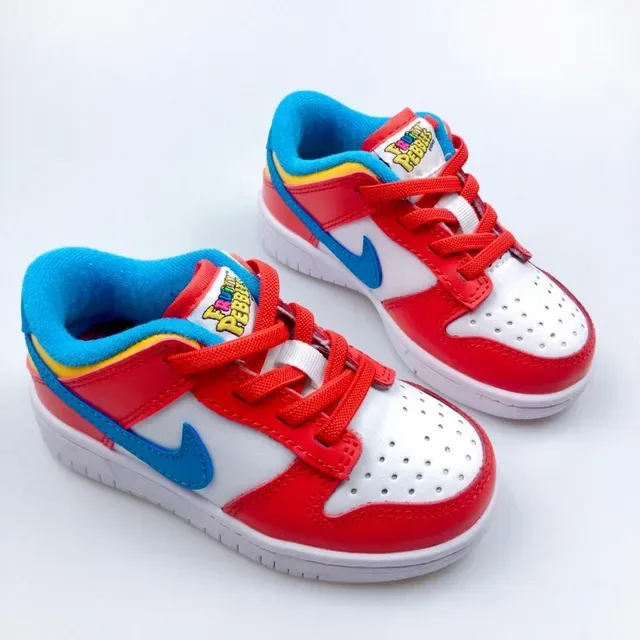 Nike Dunk Low Pink Red White Kids Lifestyle Sneakers 5