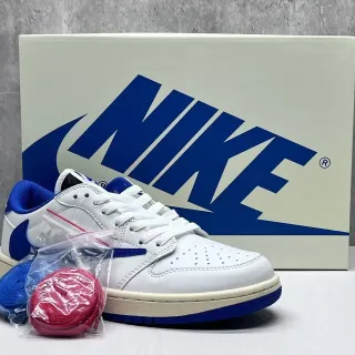 Nike Dunk Low White and Royal Blue Lifestyle Sneakers