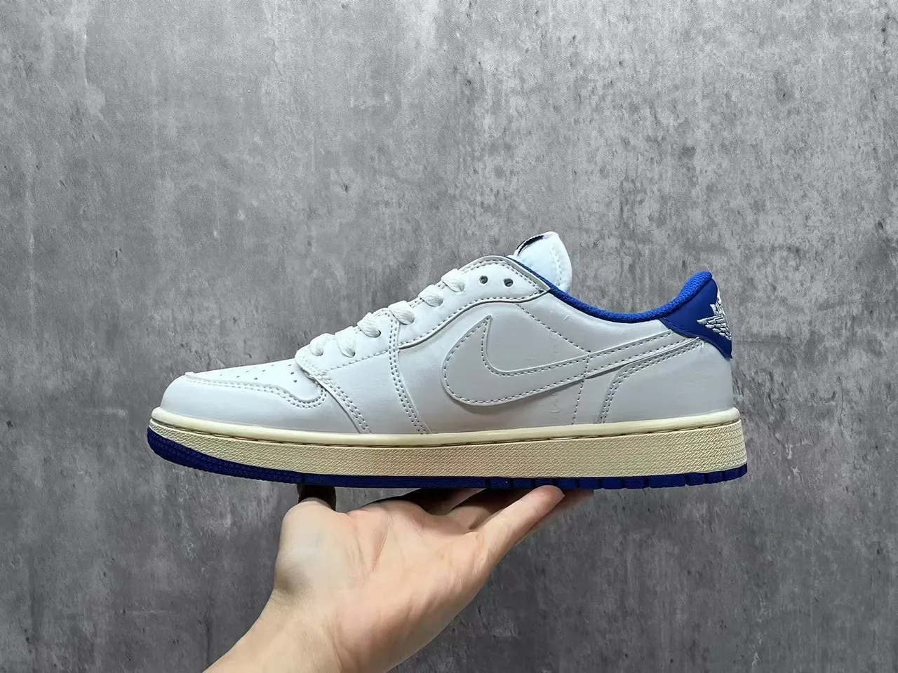 Nike Dunk Low White and Royal Blue Lifestyle Sneakers 5