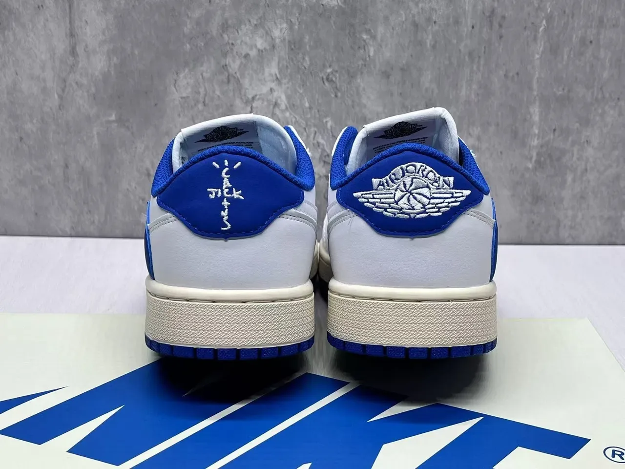 Nike Dunk Low White and Royal Blue Lifestyle Sneakers 8