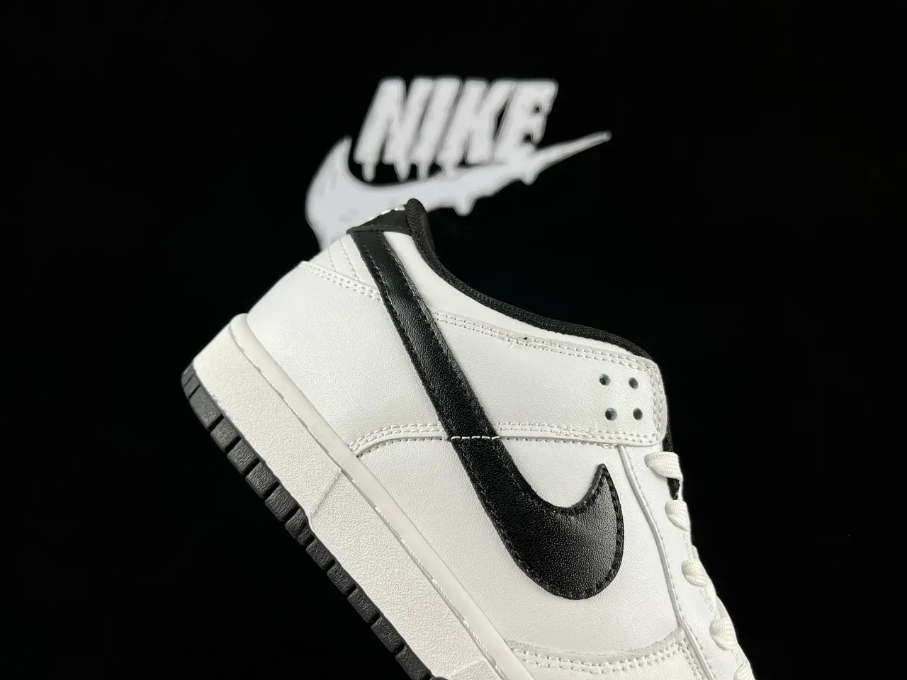 Nike Dunk Low White Black Lifestyle Sneakers 4