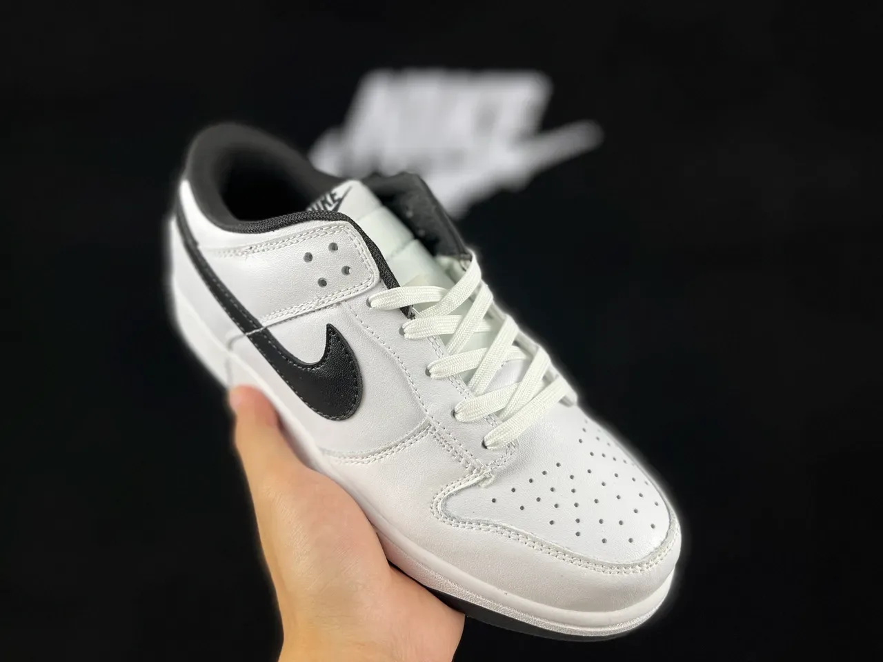 Nike Dunk Low White Black Lifestyle Sneakers 9