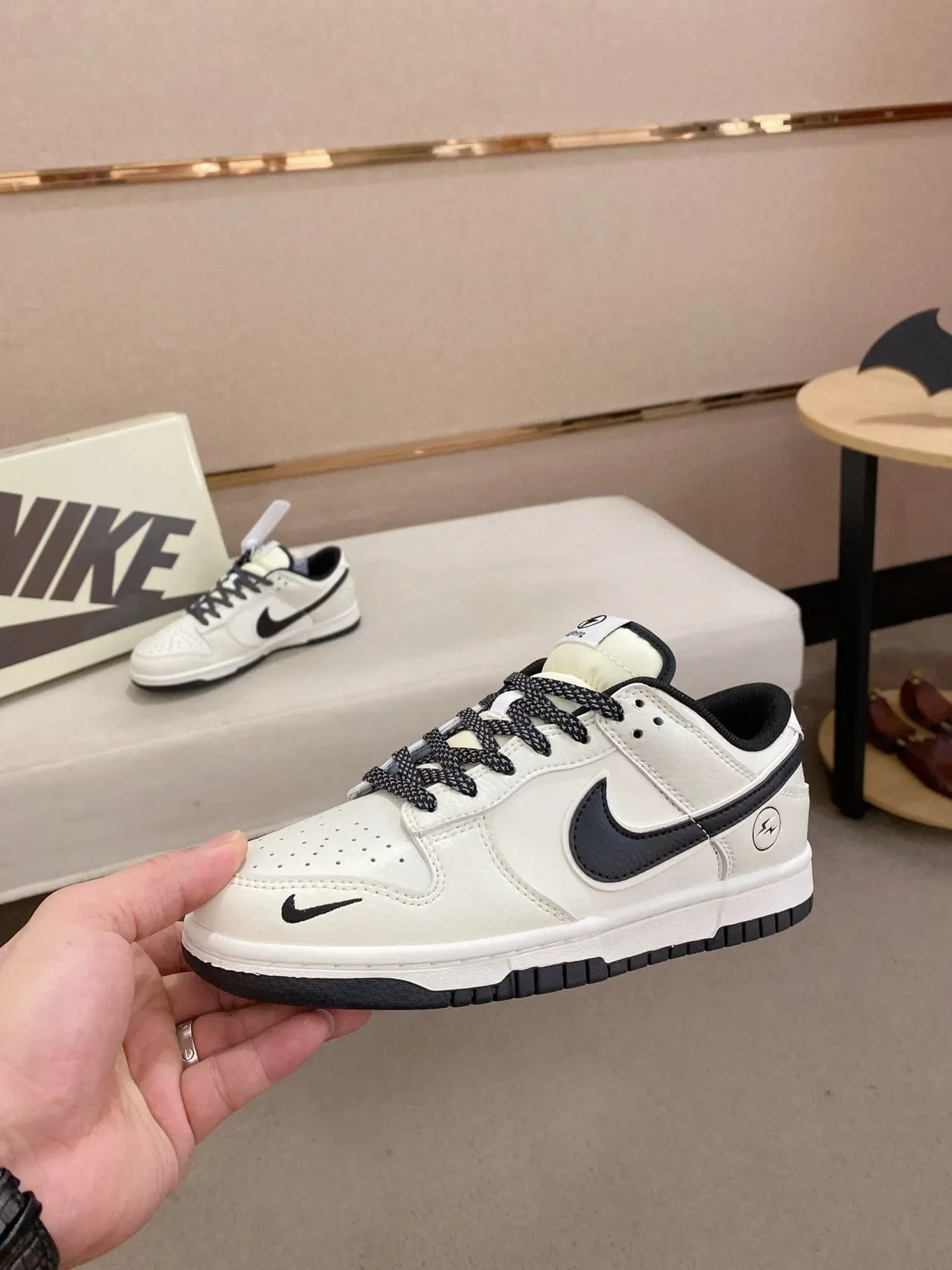 Nike Dunk Low White Black Lightning Collaboration Lifestyle Sneakers 3