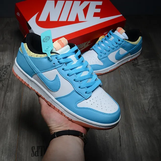 Nike Dunk Low White Blue Orange Lifestyle Sneakers 2