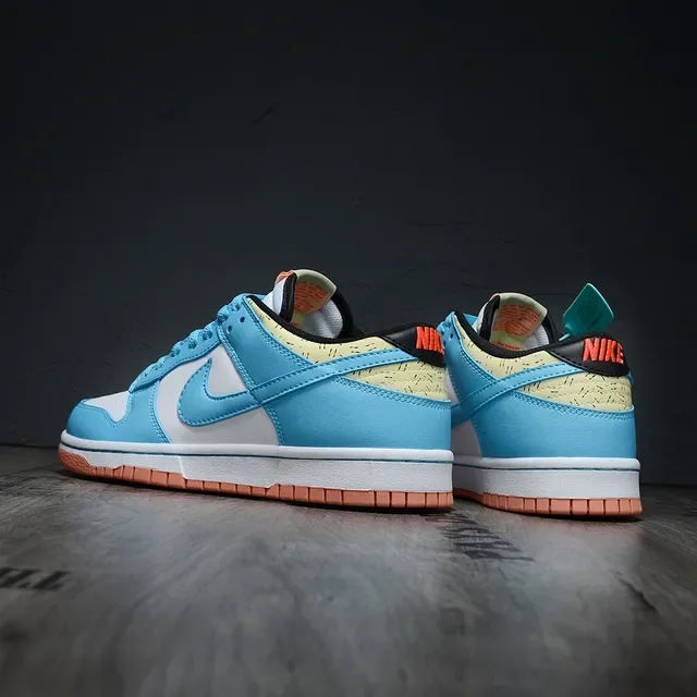 Nike Dunk Low White Blue Orange Lifestyle Sneakers 3