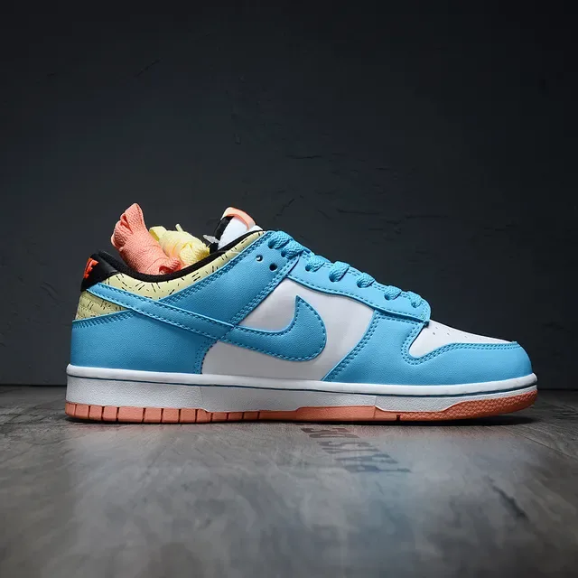 Nike Dunk Low White Blue Orange Lifestyle Sneakers 6