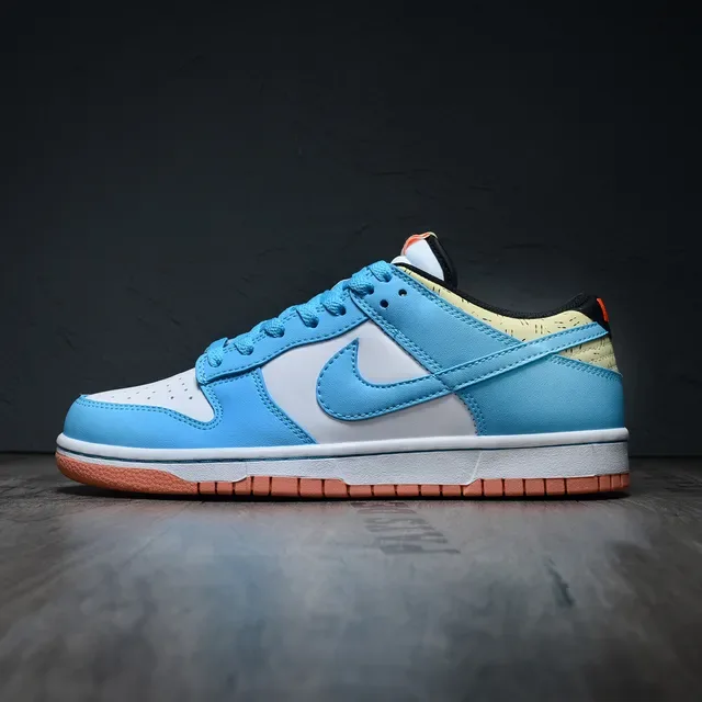 Nike Dunk Low White Blue Orange Lifestyle Sneakers 7