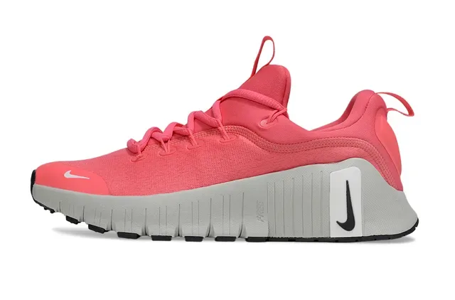 Nike Free Chaussures de course rose gris knit upper semelle segmented flex groove 6