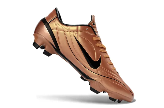 Nike Gold Black Metallic Copper Upper Quilted Synthetic Construction Firm-Ground Soccer Shoes 2