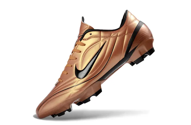 Nike Gold Black Metallic Copper Upper Quilted Synthetic Construction Firm-Ground Soccer Shoes 3