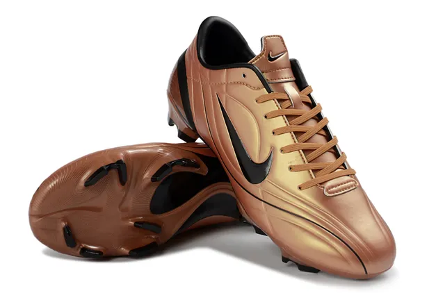Nike Gold Black Metallic Copper Upper Quilted Synthetic Construction Firm-Ground Soccer Shoes 4