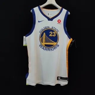 Nike Golden State Warriors Player Edition Maillot Blanc Bleu Doré 3