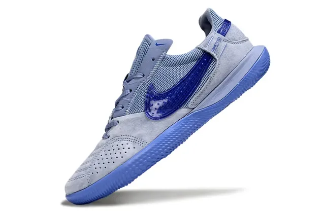 Nike Gray Blue Low-Top Suede-Mesh Upper Sneakers 3