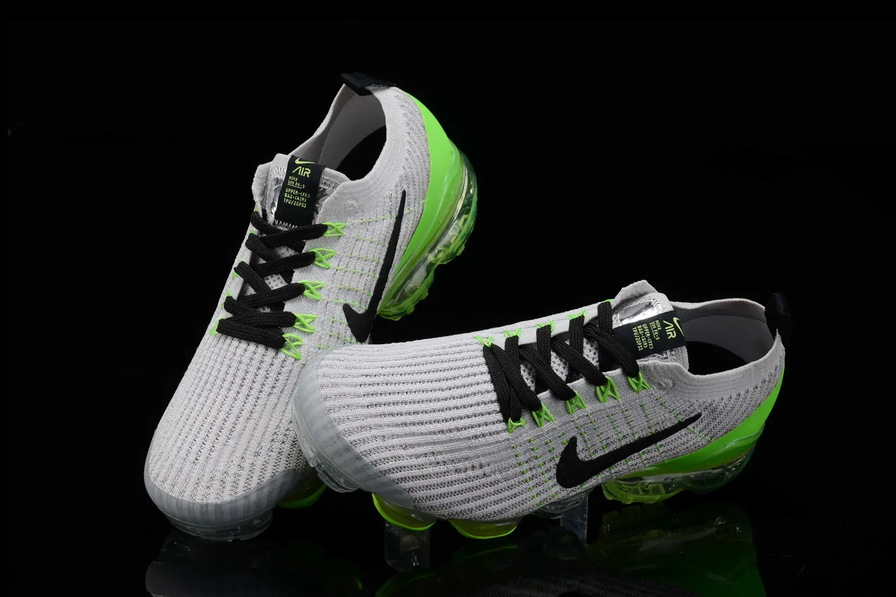 Nike Gray Green Knit Upper Full-Length Visible Air Unit Running Shoes 3
