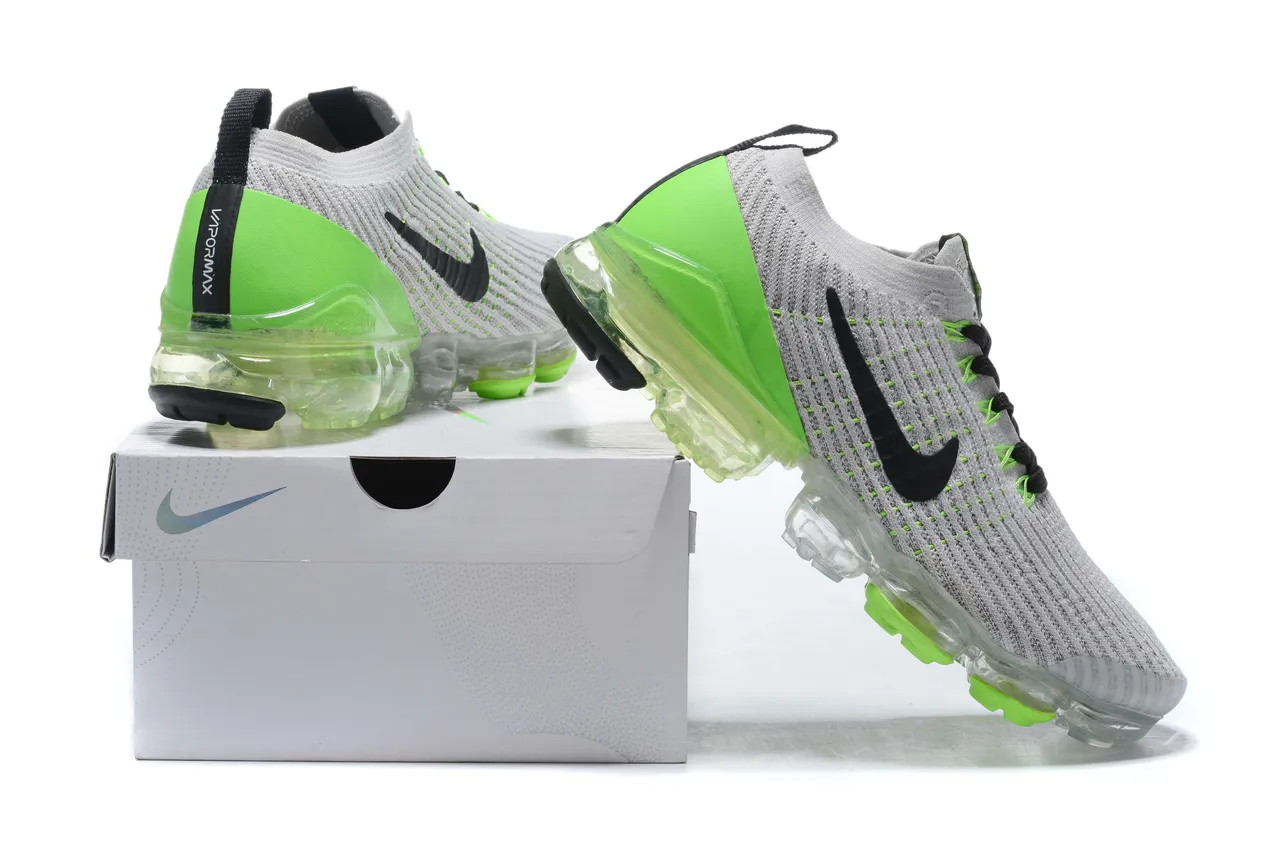 Nike Gray Green Knit Upper Full-Length Visible Air Unit Running Shoes 10