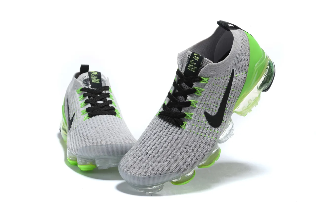 Nike Gray Green Knit Upper Full-Length Visible Air Unit Running Shoes 11