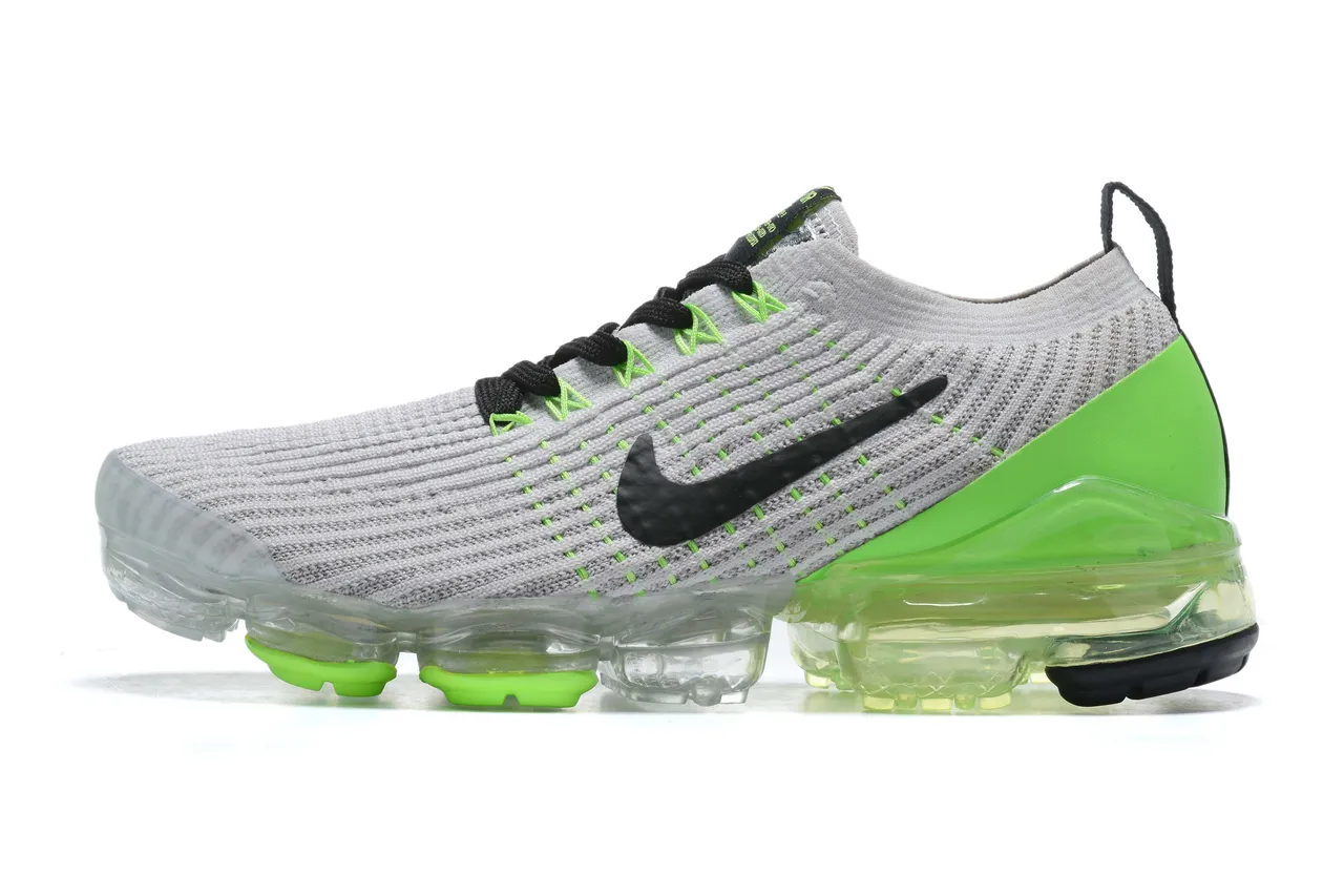 Nike Gray Green Knit Upper Full-Length Visible Air Unit Running Shoes 12