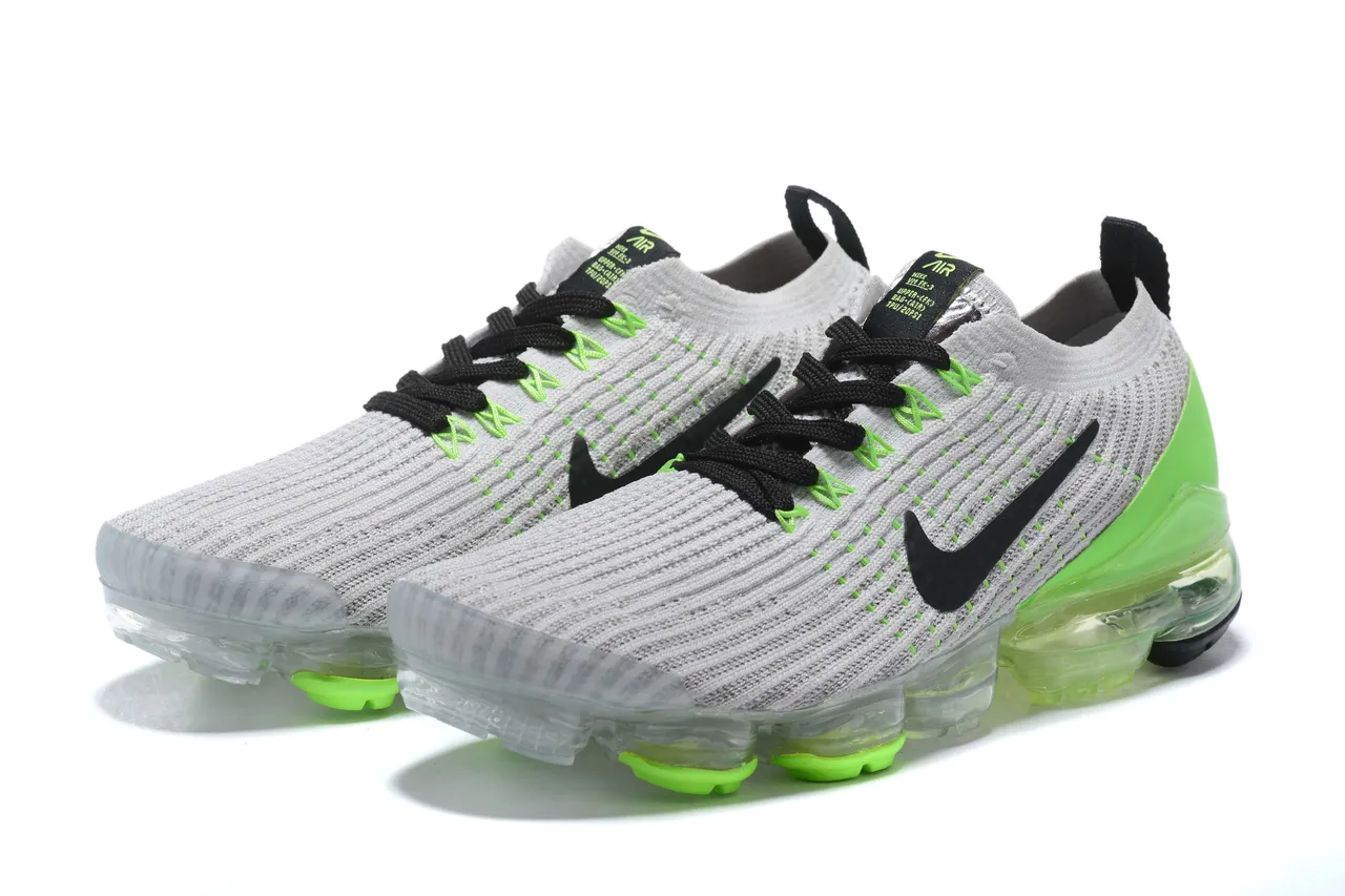 Nike Gray Green Knit Upper Full-Length Visible Air Unit Running Shoes 13