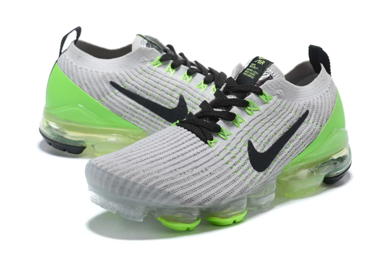 Nike Gray Green Knit Upper Full-Length Visible Air Unit Running Shoes 14
