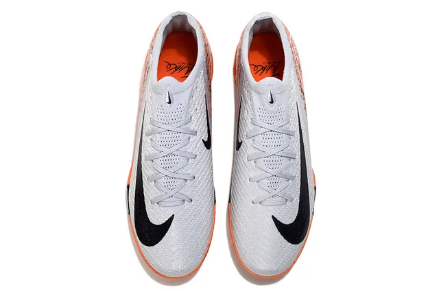Nike Gray Orange Knit Upper Speckled Gradient Turf Soccer Shoes 2