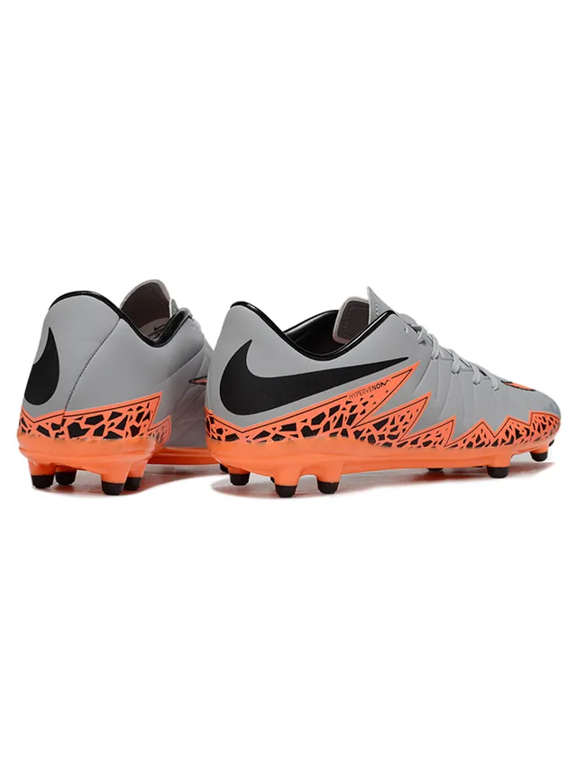 Nike Gris Orange Basse Tige Synthétique Motif de Superposition Géométrique Terrain Ferme Chaussures de Football 5