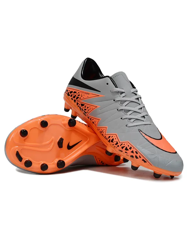 Nike Gris Orange Basse Tige Synthétique Motif de Superposition Géométrique Terrain Ferme Chaussures de Football 7