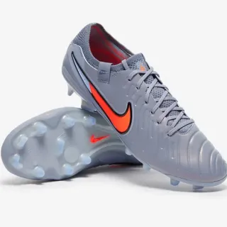 Nike رمادي برتقالي أعلى اصطناعي متموج ربط غير متماثل أرض صلبة أحذية كرة القدم