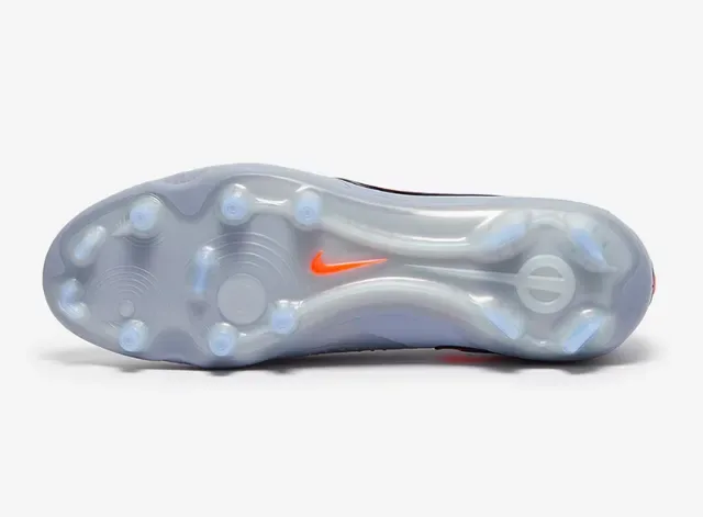 Nike رمادي برتقالي أعلى اصطناعي متموج ربط غير متماثل أرض صلبة أحذية كرة القدم 5