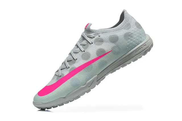 Nike Chaussures de football gazon gris rose basse tige synthétique texture translucide à points 4