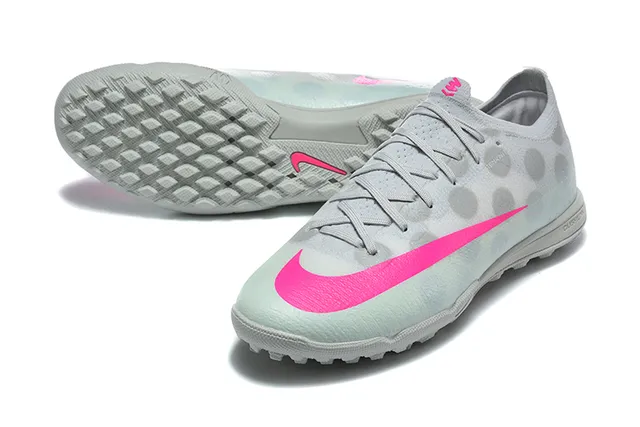 Nike Chaussures de football gazon gris rose basse tige synthétique texture translucide à points 6