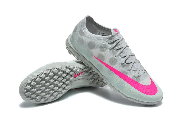 Nike Chaussures de football gazon gris rose basse tige synthétique texture translucide à points 7