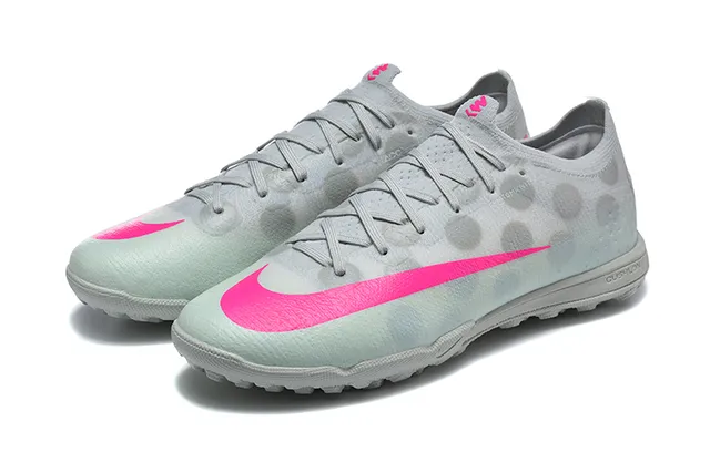Nike Chaussures de football gazon gris rose basse tige synthétique texture translucide à points 8