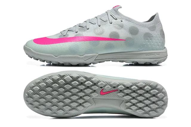 Nike Chaussures de football gazon gris rose basse tige synthétique texture translucide à points 9