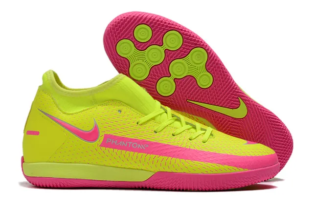 Nike Vert Bleu Tricoté Supérieur Collet à Chaussette Chaussures de Football Indoor 7