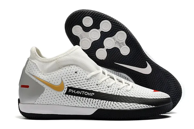Nike Vert Bleu Tricoté Supérieur Collet à Chaussette Chaussures de Football Indoor 12