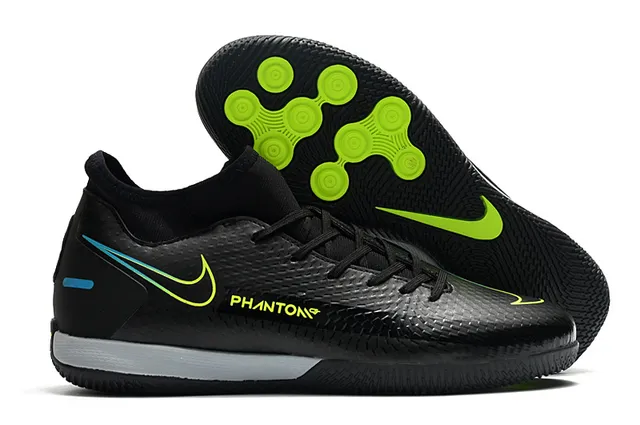 Nike Vert Bleu Tricoté Supérieur Collet à Chaussette Chaussures de Football Indoor 18