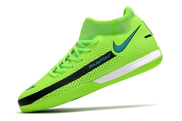 Nike Vert Bleu Tricoté Supérieur Collet à Chaussette Chaussures de Football Indoor 21