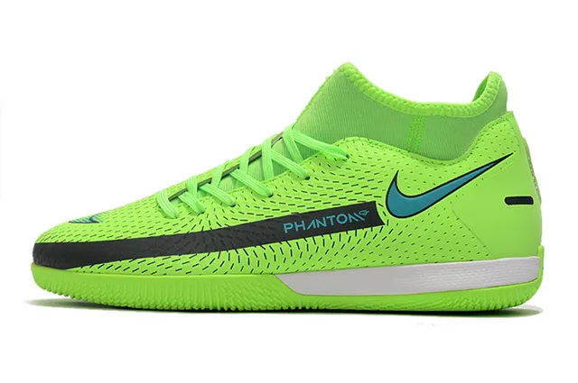 Nike Vert Bleu Tricoté Supérieur Collet à Chaussette Chaussures de Football Indoor 22