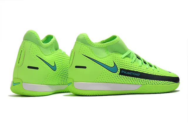 Nike Vert Bleu Tricoté Supérieur Collet à Chaussette Chaussures de Football Indoor 24