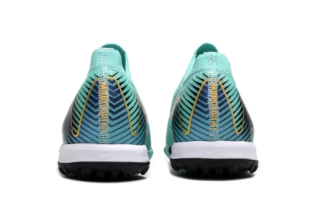 Nike Vert Doré Haut Tricot Swoosh Chaussures de Football Turf 4