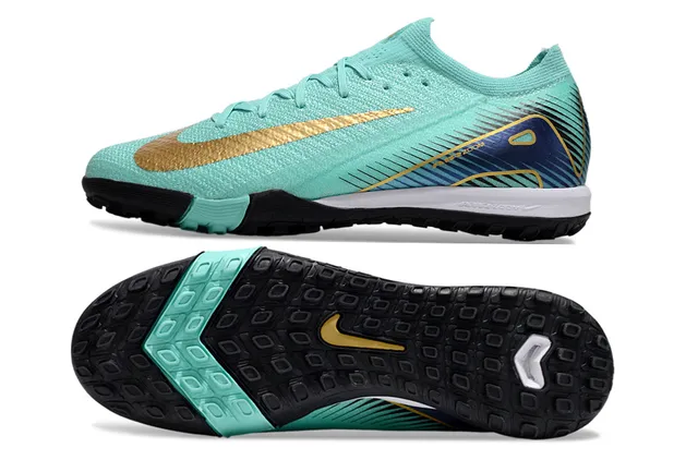 Nike Vert Doré Haut Tricot Swoosh Chaussures de Football Turf 5