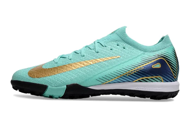 Nike Vert Doré Haut Tricot Swoosh Chaussures de Football Turf 8