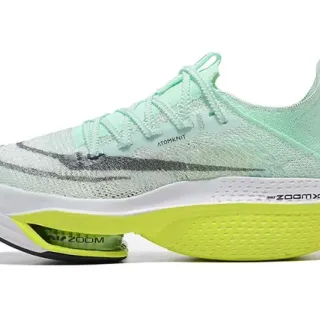 Nike Green Yellow Engineered Atomknit Upper Full-Length ZoomX Midsole Running Shoes