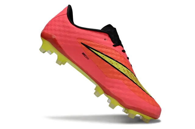 Nike Hypervenom Pink Yellow Low-Cut Silhouette Textured Synthetic Upper Firm-Ground Soccer Shoes 2