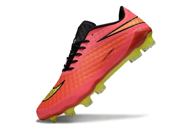 Nike Hypervenom Pink Yellow Low-Cut Silhouette Textured Synthetic Upper Firm-Ground Soccer Shoes 3