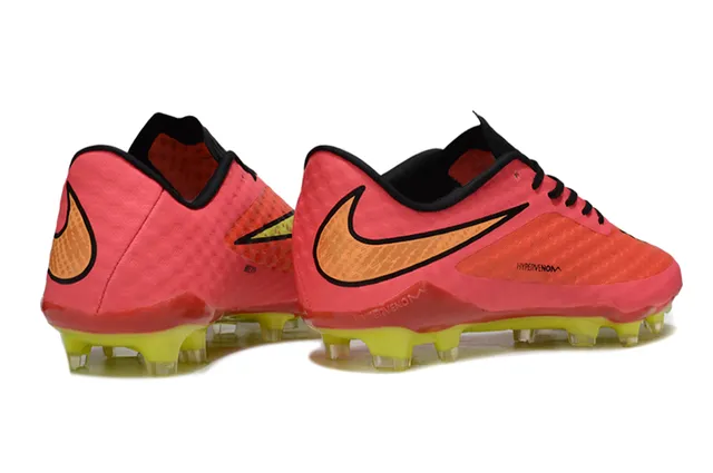 Nike Hypervenom Pink Yellow Low-Cut Silhouette Textured Synthetic Upper Firm-Ground Soccer Shoes 5