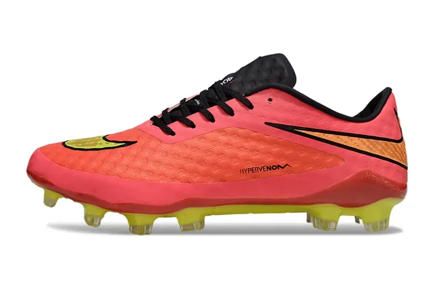 Nike Hypervenom Pink Yellow Low-Cut Silhouette Textured Synthetic Upper Firm-Ground Soccer Shoes 7