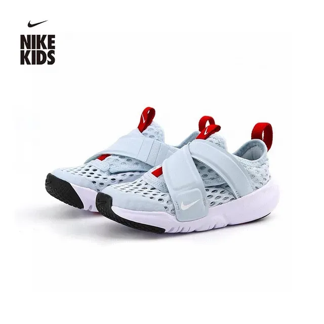 Nike Kids Black and White Mesh Strap Lifestyle Sneakers 5