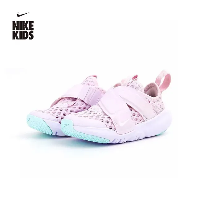 Nike Kids Black and White Mesh Strap Lifestyle Sneakers 15