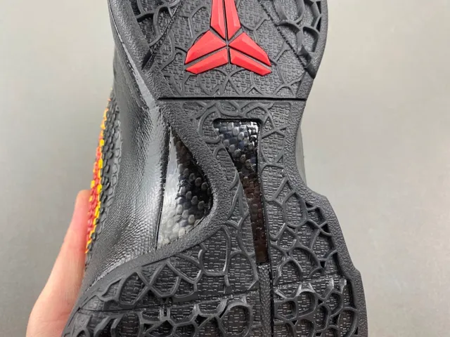 Nike Kobe 6 Black Red Yellow Basketball Shoes 9